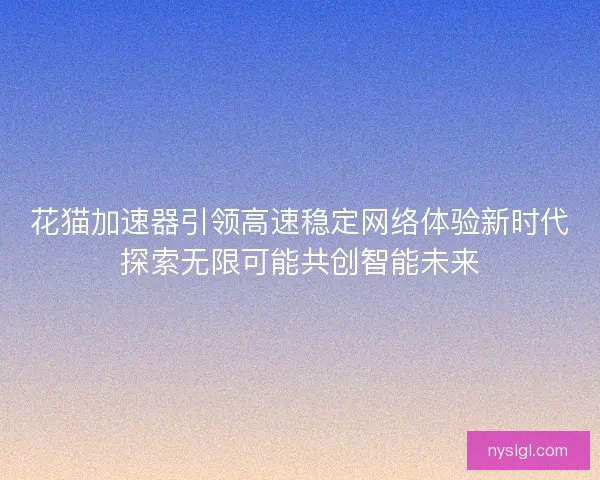 花猫加速器引领高速稳定网络体验新时代探索无限可能共创智能未来