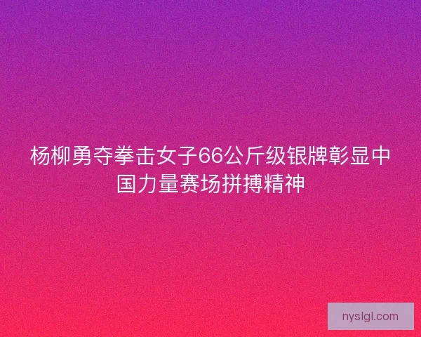 杨柳勇夺拳击女子66公斤级银牌彰显中国力量赛场拼搏精神